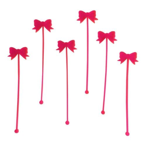 Pink Bow Drink Stirrers